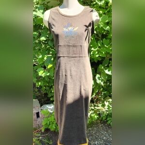 Sample Timex Gmt Ltd medium/large Long Dress 90's Leaf Print